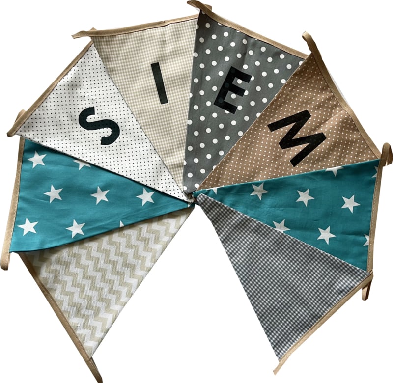 Vlaggetjes met naam: ontwerp Siem