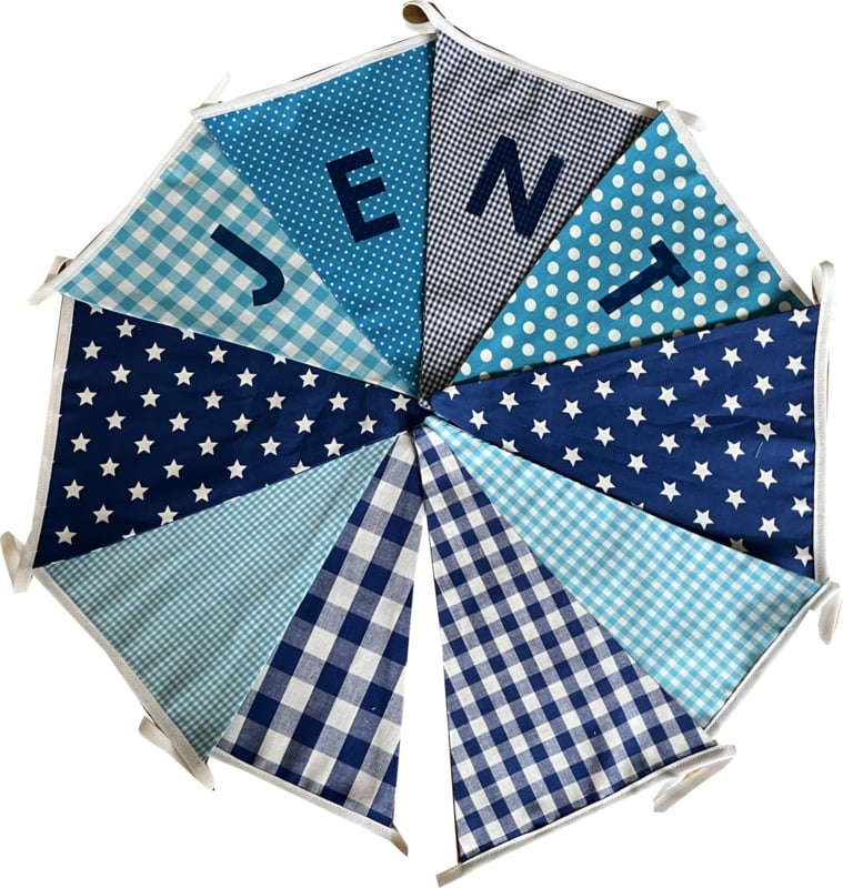 Vlaggetjes met naam: ontwerp Jent