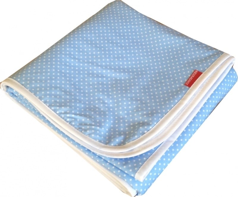 Ledikantdeken Babyblauw Stipje