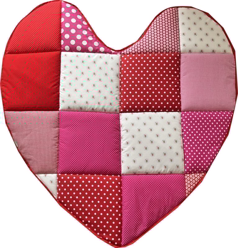Speelmat foam auto speelmat speelmat kinderen speelmat groot Hart Roze met Rood & bloemetjes