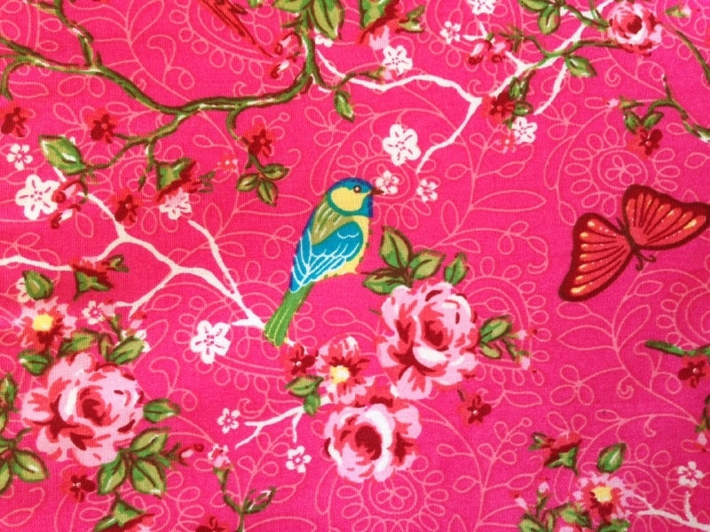 Verschoonmatje Roze Vogels en Vlinders