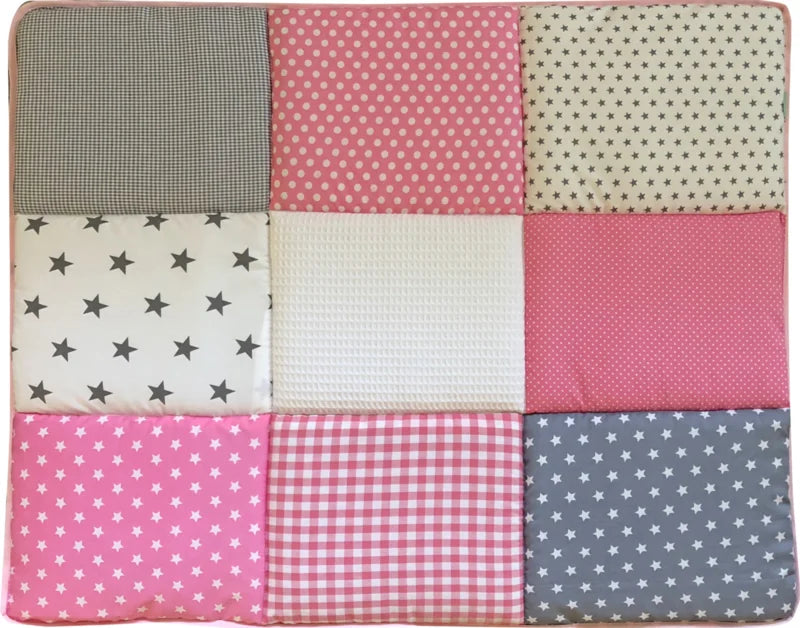 Boxkleed 70x90 75x90 75x95 80x80 80x100 100x100 Rond 90/95 cm Zachtroze sterren met grijs