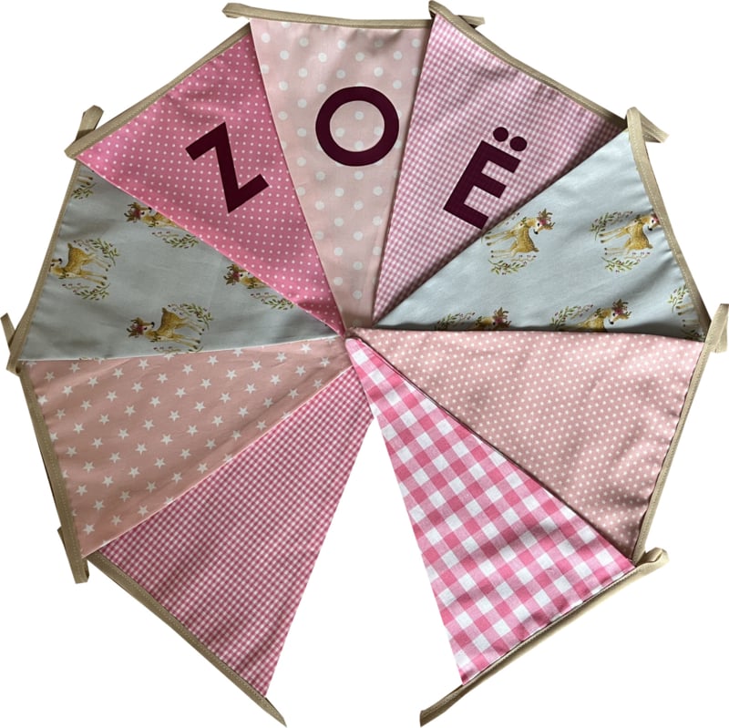 Vlaggetjes met naam: ontwerp Hertjes Zoë