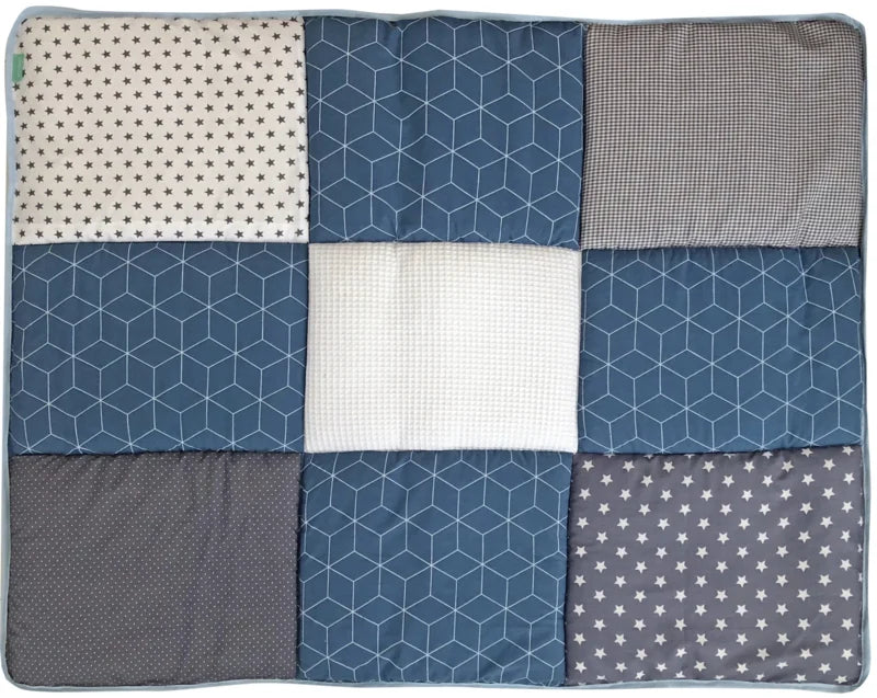 Boxkleed 70x90 75x90 75x95 80x80 80x100 100x100 Rond 90/95 cm Geobloem Jeans blauw