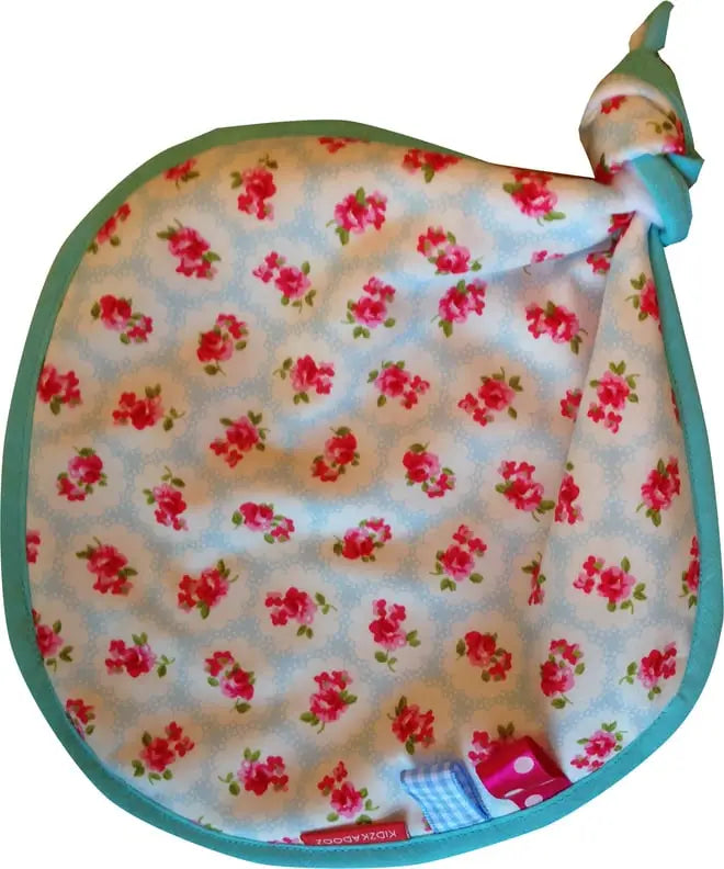 Floral patroon baby slab met geknoopte hoek voor Speendoekje Groene uiltjes