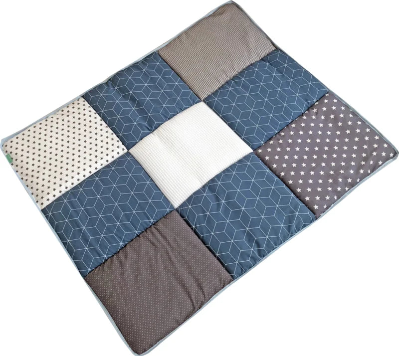 Boxkleed 70x90 75x90 75x95 80x80 80x100 100x100 Rond 90/95 cm Geobloem Jeans blauw