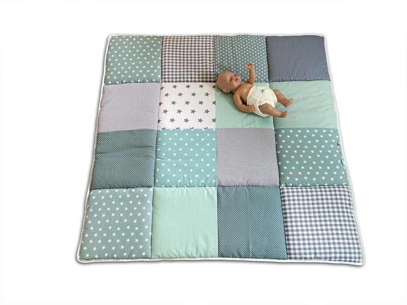 Speelkleed baby speelkleed groot Zeegroen Poedergroen Sterren