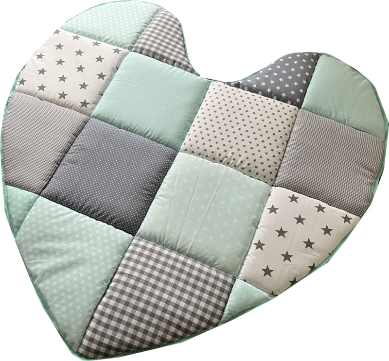 Speelkleed Hart Mintgroen met grijs