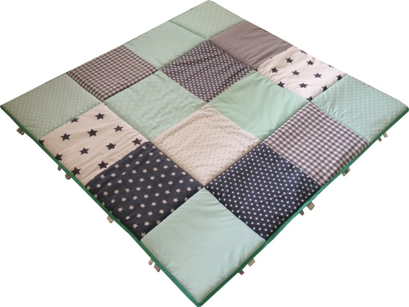 Speelmat foam auto speelmat speelmat kinderen speelmat groot Mintgroen Grijs